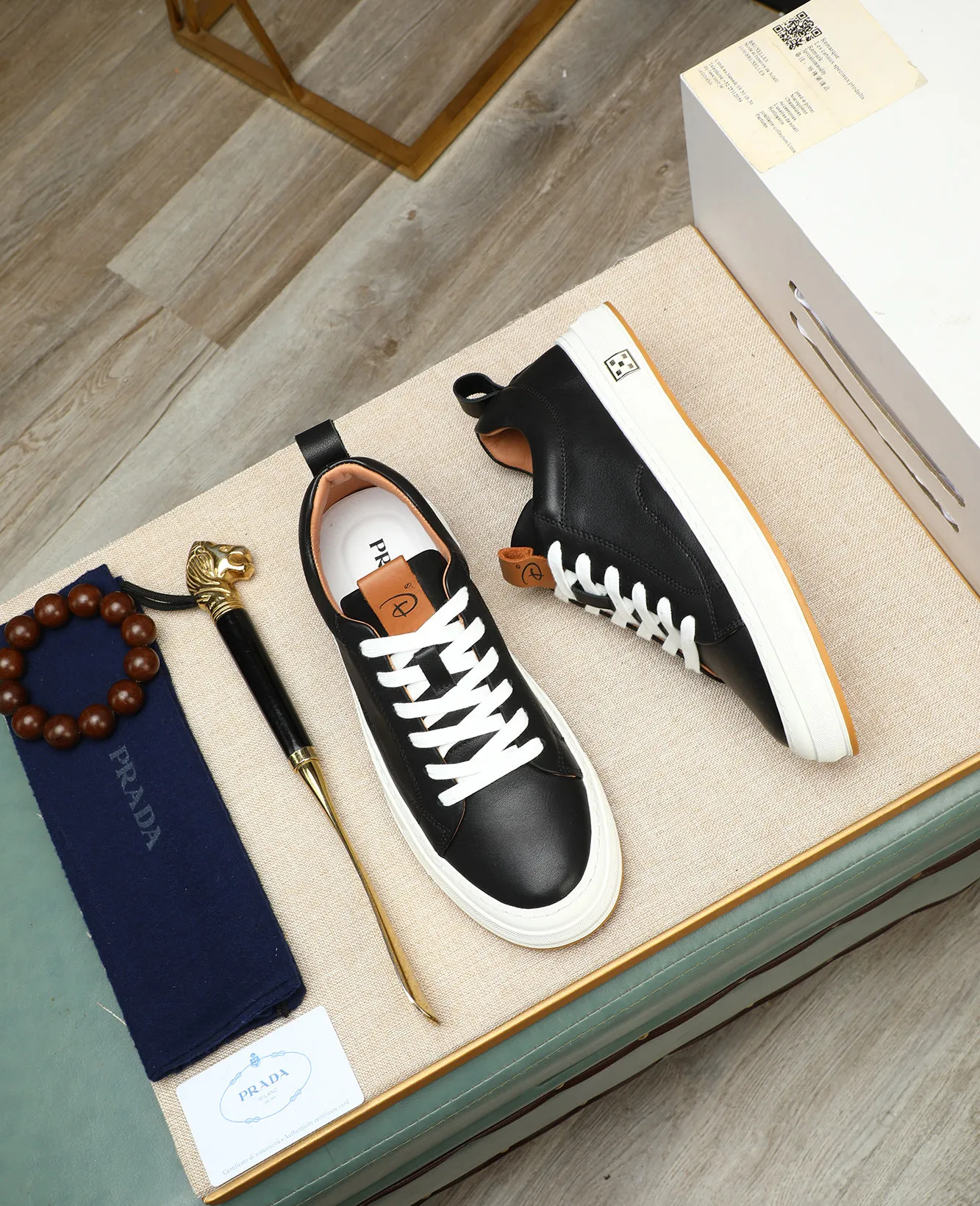 Men's men's shoes 💰420 high-end version. PRADA (Prada) men's casual style, compare the quality at the counter 🧚🏿♂️Imported cowhide fabric 🐎Water-dyed comfortable and soft cowhide lining for feet 🐂Genuine leather outsole with label 🎉 Size 38-44. Can be customized for 45💥🏆